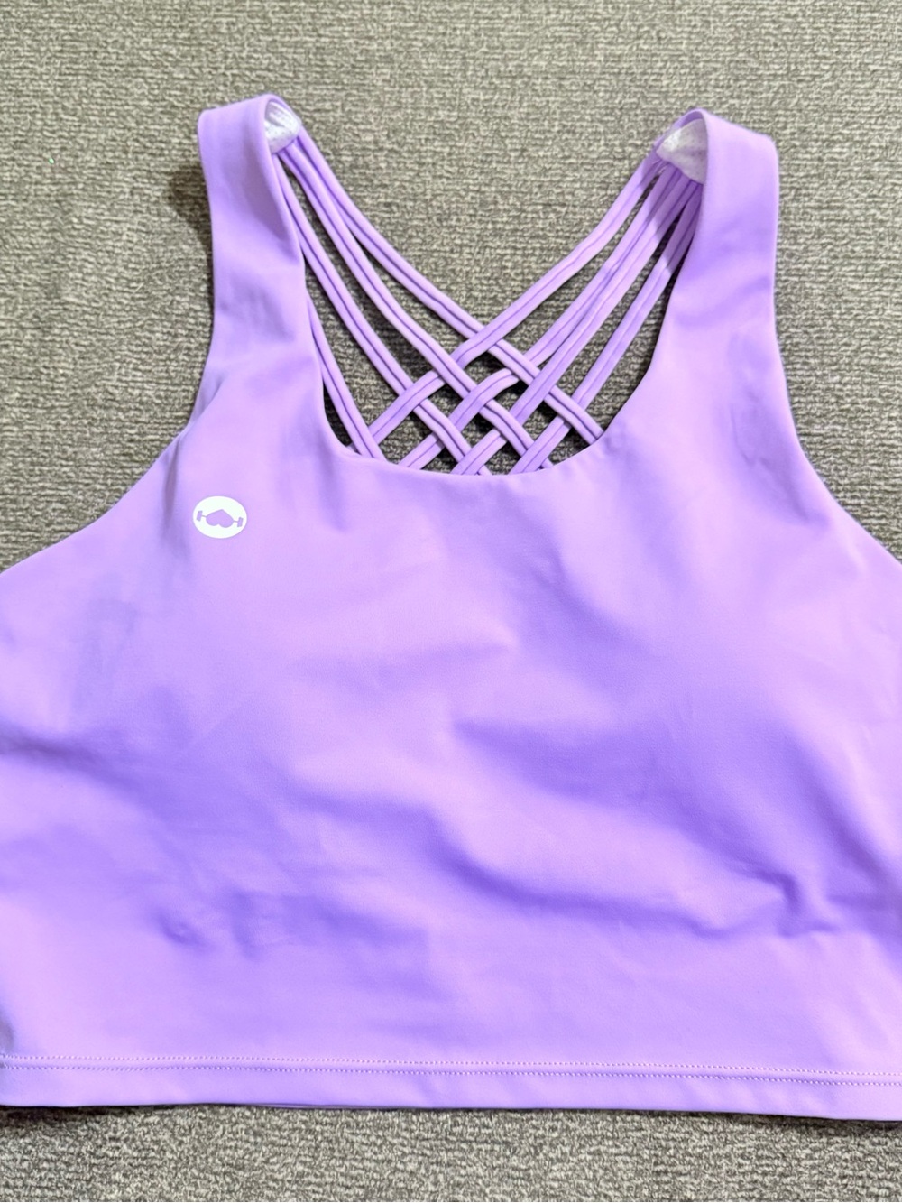 Wodbottom Lavender Crisscross Back Sports Bra with Small Logo